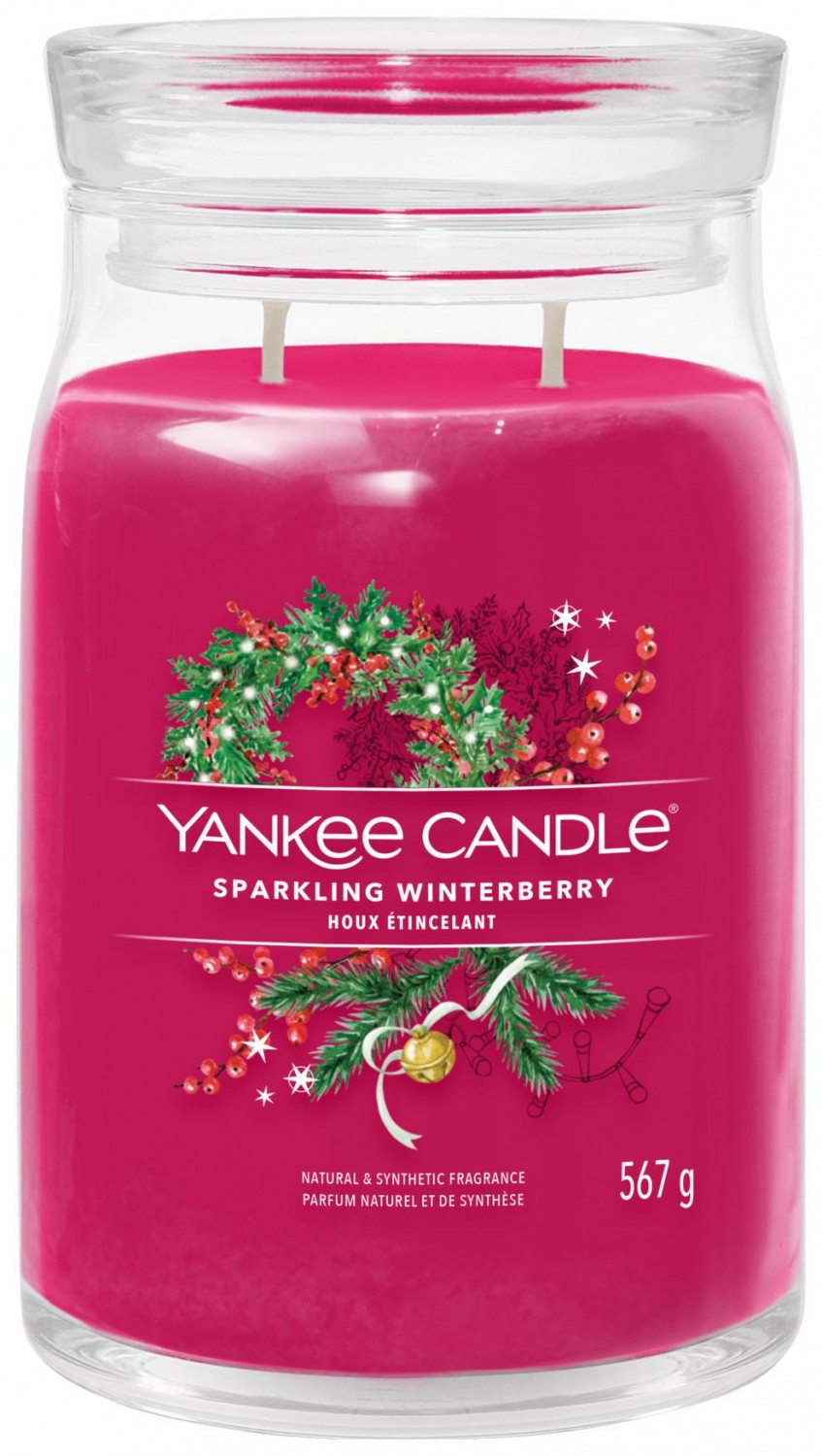 Świeczka duża Yankee Candle Signature Sparkling Winterberry Świeca Duża 567g