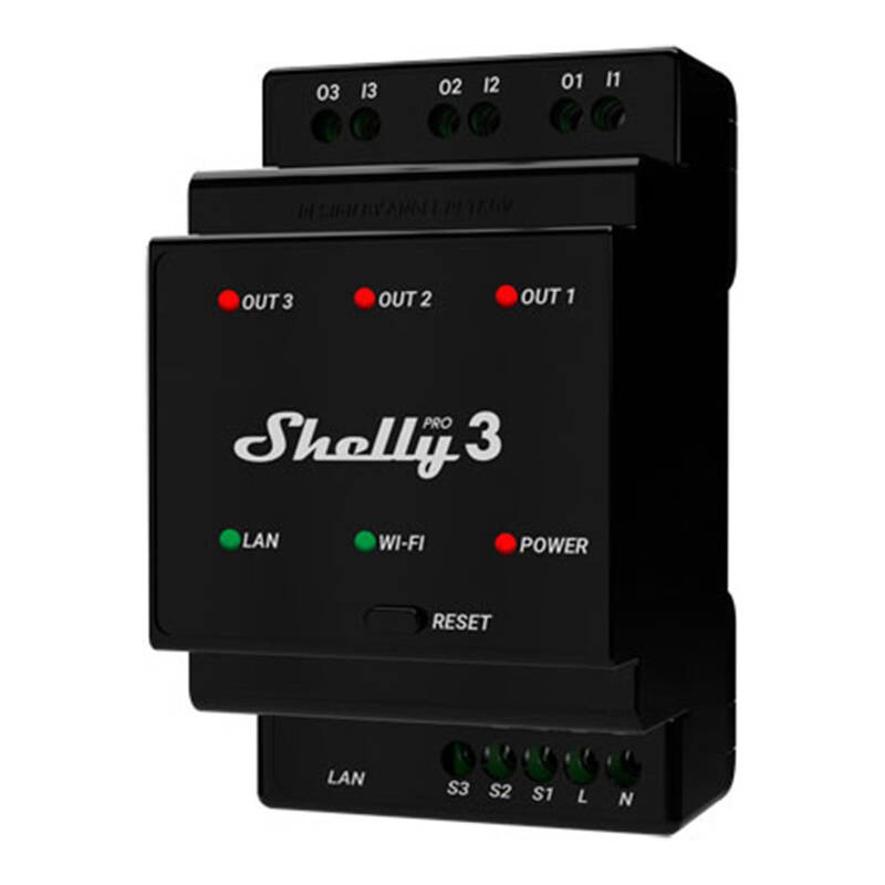 Shelly 3-kanałowy przekaźnik Pro 3 WIFI