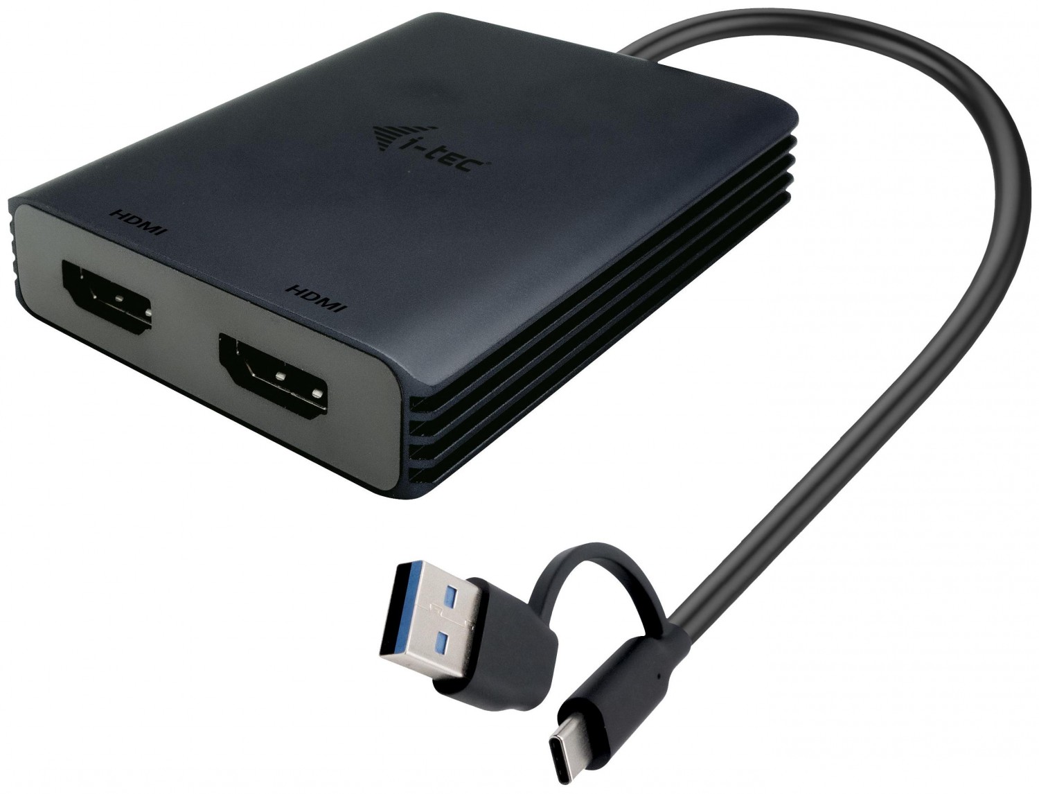 i-tec USB-A/USB-C Dual 4K/60 Hz HDMI Video Adapter