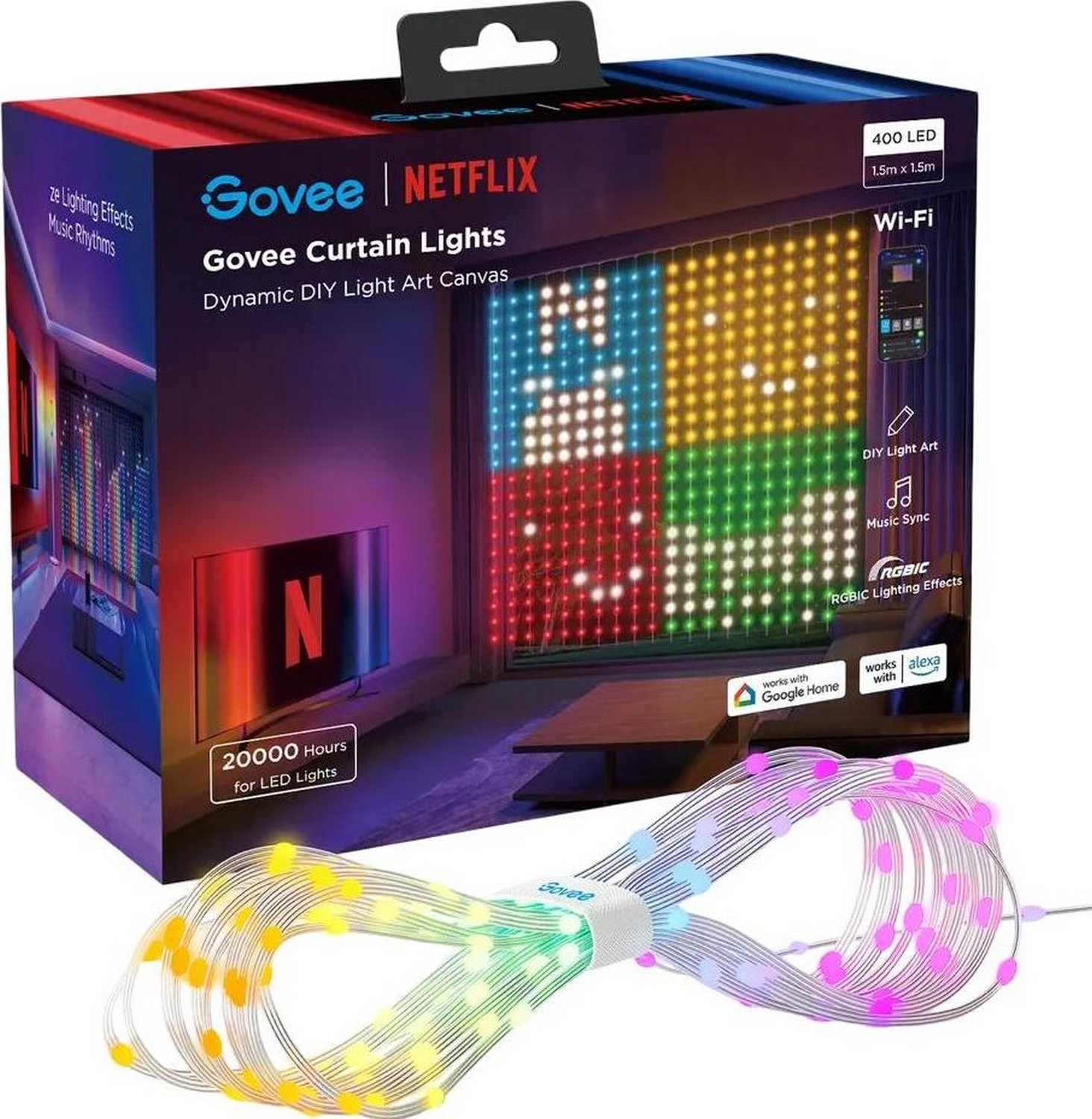 Govee H70BC Curtain Light Netflix Co-branding Version | Zasłona, kurtyna LED | Wi-Fi, Bluetooth