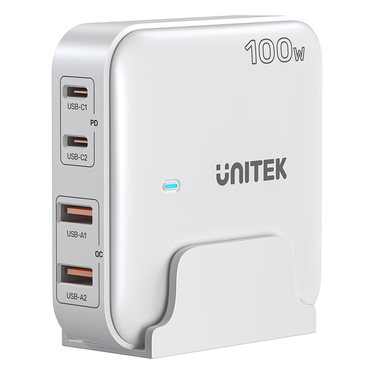 Unitek Ładowarka biurkowa GaN 100W 2xUSB-A 2xUSB-C biały
