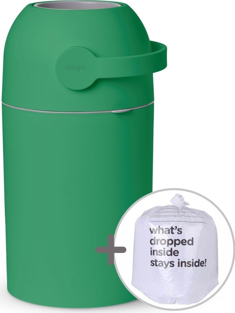 Kosz na pieluszki Magic Majestic + Worki zielony