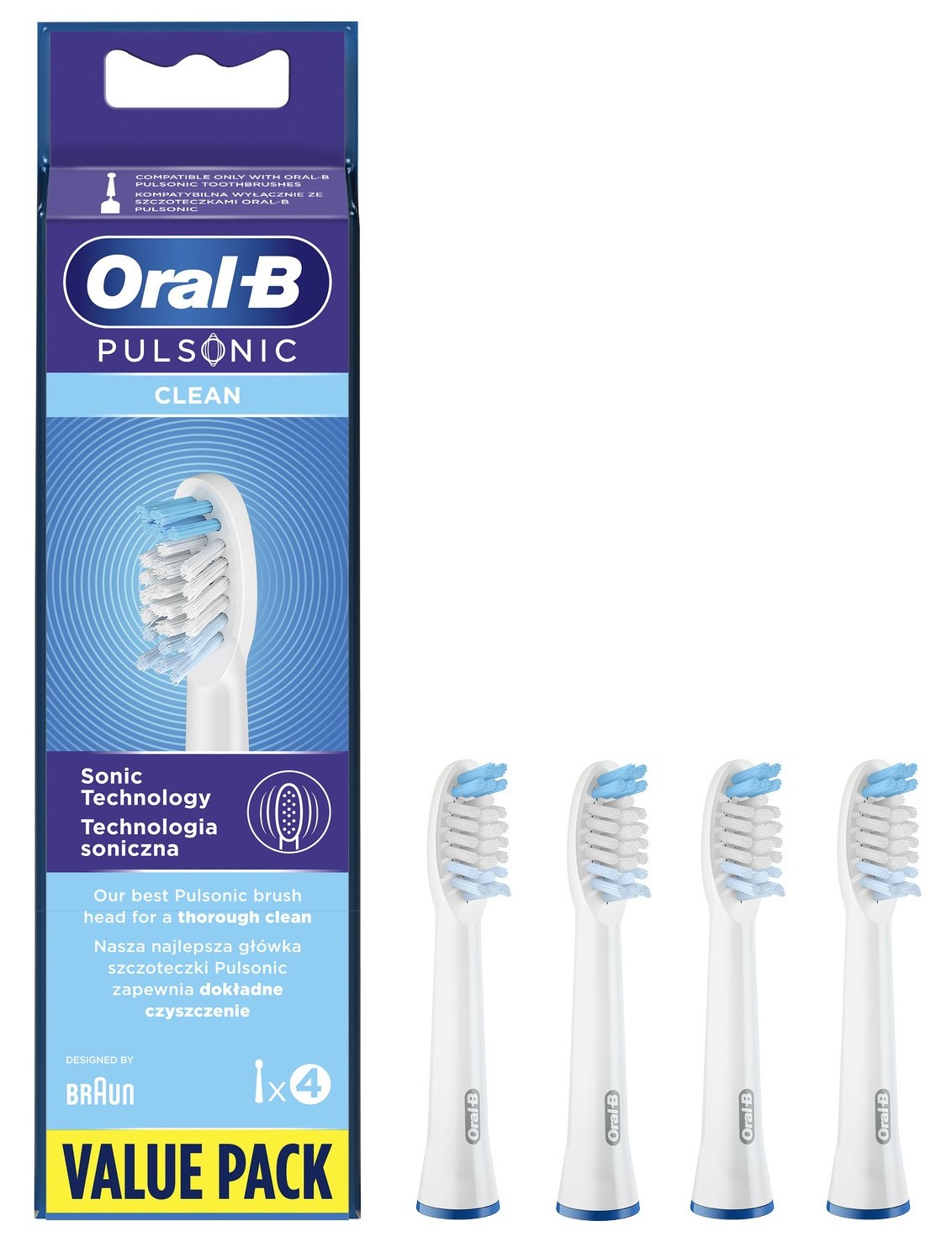 Końcówki do szczoteczek Oral-B Pulsonic Clean SR32 4 szt. biały