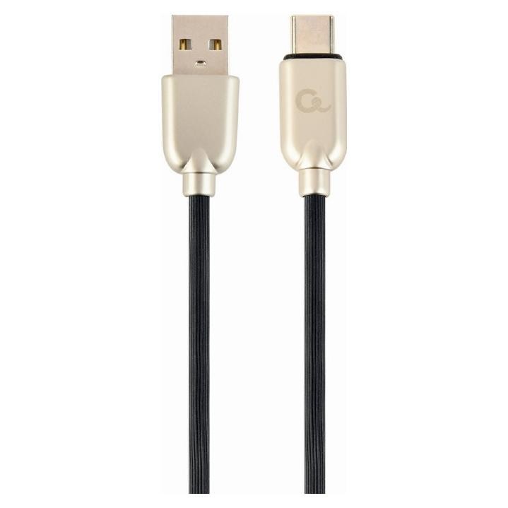 Gembird USB 2.0 - USB-C (AM/CM) 1m oplot gumowy czarno-złoty