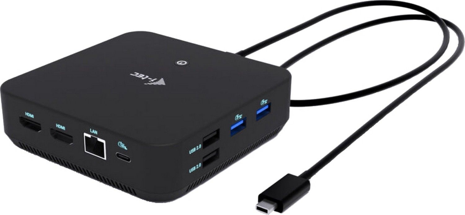 i-tec USB-C DP Dual HDMI 2xHDMI 4K 60Hz 1x USB-C (10Gbps) 5x USB-A (3x5Gbps) Power Delivery 100W LAN Audio
