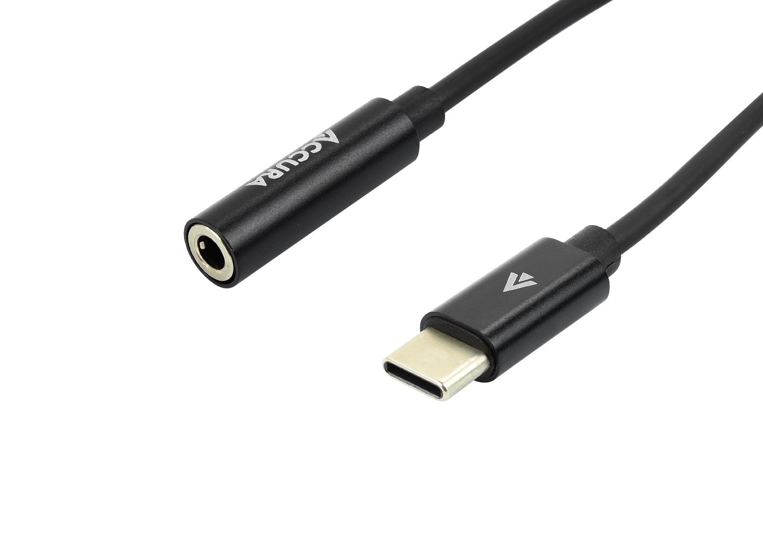 Accura USB-C - miniJack czarny M/F