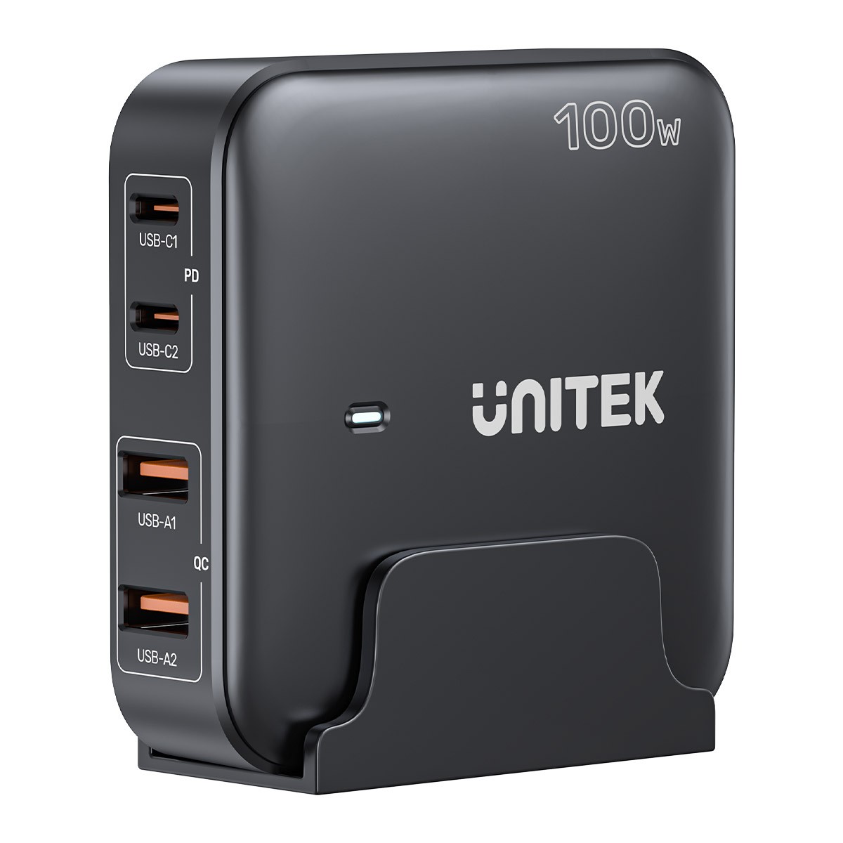Unitek Ładowarka biurkowa GaN 100W 2xUSB-A 2xUSB-C czarny