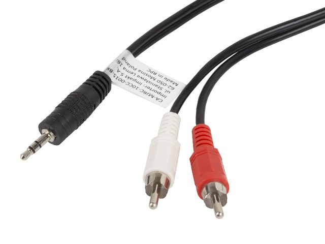 Lanberg kabel miniJack - 2x RCA M/M 1.5m
