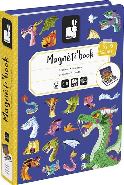 Zabawka edukacyjna,zabawki magnetyczne Janod Magnetibook Smoki