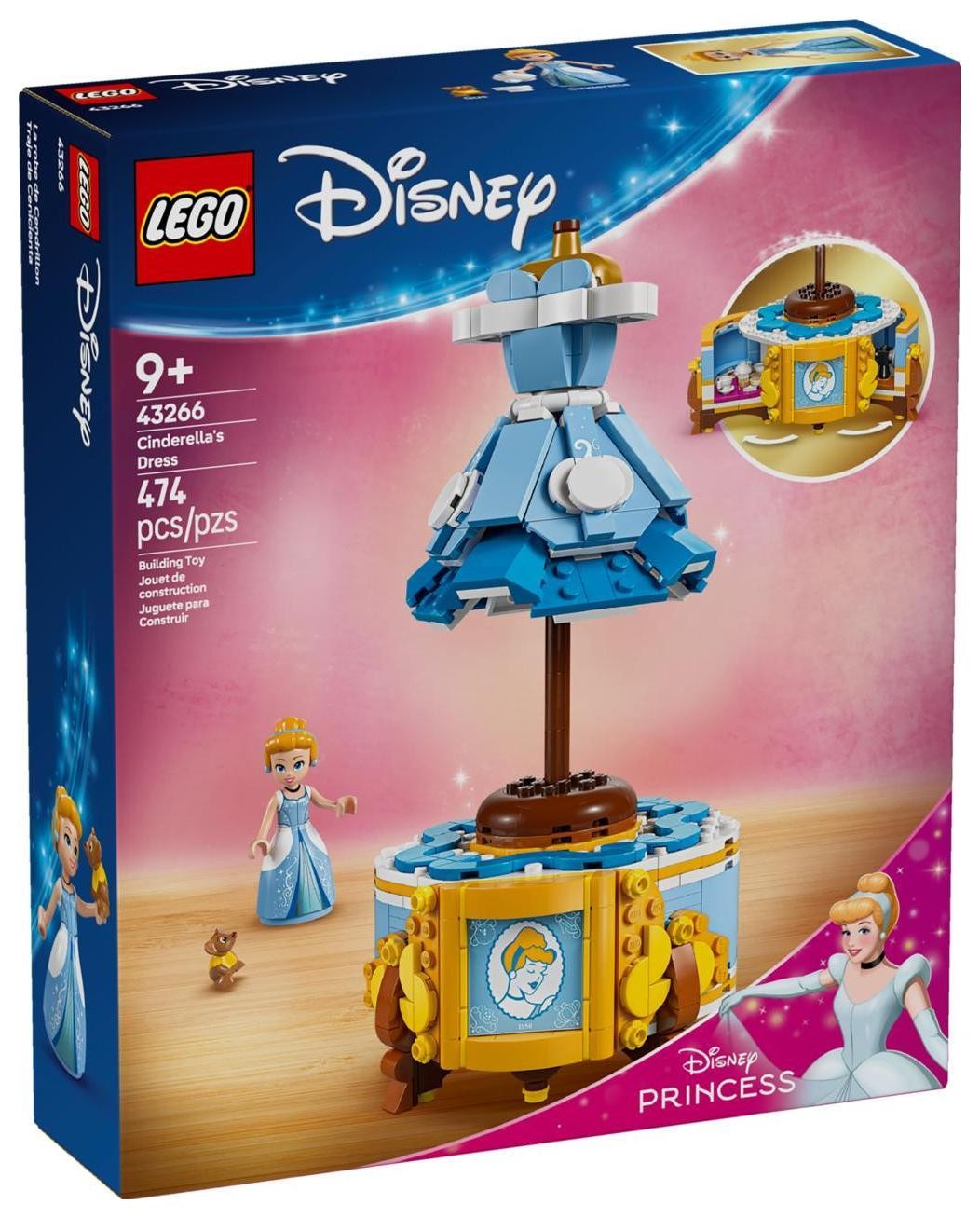 Klocki konstrukcyjne LEGO Disney 43266 Suknia Kopciuszka