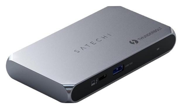 Satechi Thunderbolt 4 Slim Hub Pro | Port DC 20V | 1x USB 3.2 Gen. 2 | 1x TB4 Upstream 96W PD | 3x TB 4 (space gray)