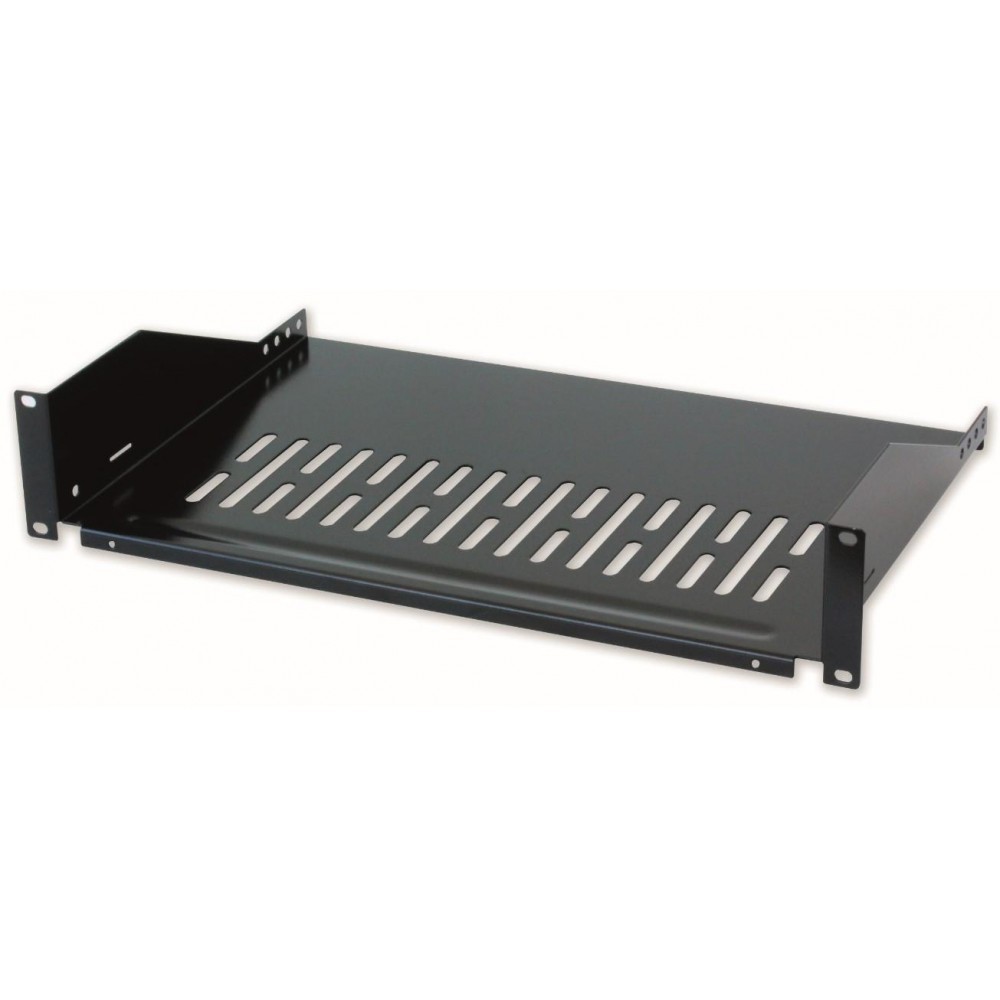Akcesoria do szaf Intellinet 919562 Półka 2U 400mm Rack 19'', 2 punkty mocowania, perforowana, czarna