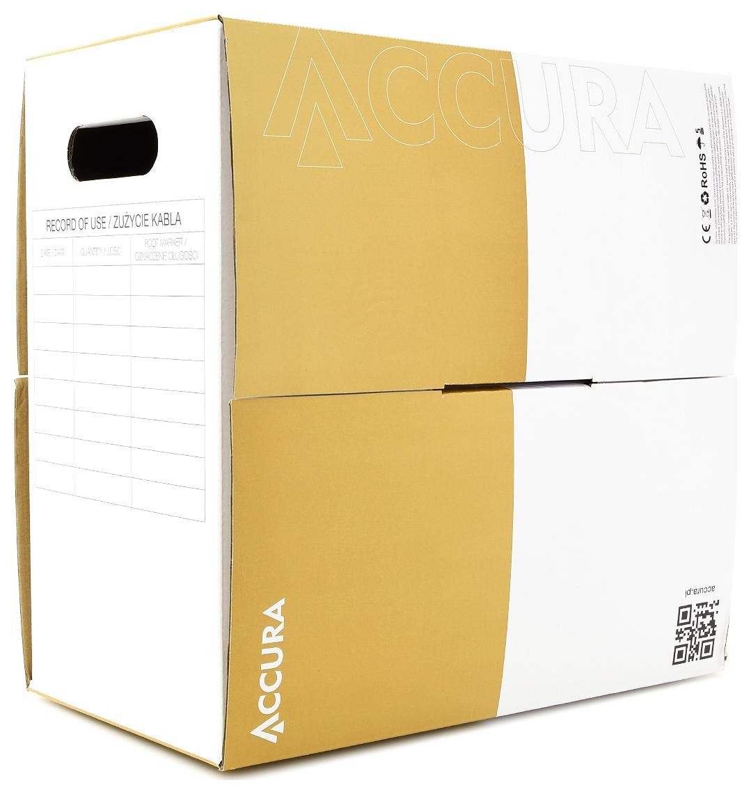 Accura kabel sieciowy LAN Ethernet UTP 100Mb/s 305.0m drut CCA