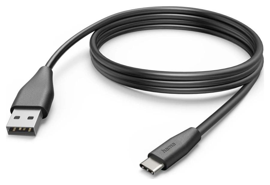 Hama USB-A - USB-C, 3m, czarny