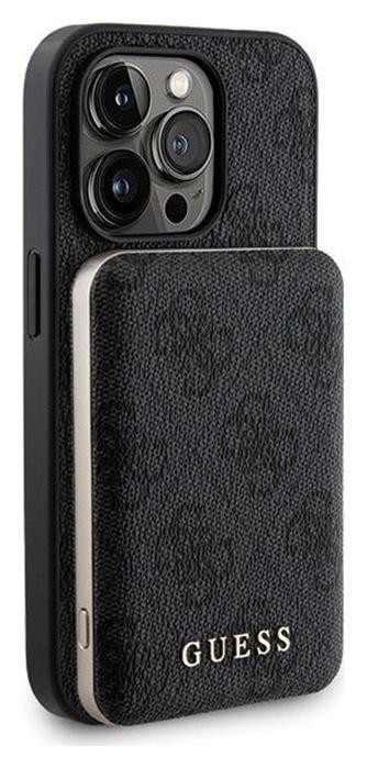 Etui z baterią Guess Bundle Pack MagSafe 4G Metal Gold Logo - Zestaw etui + Power Bank 5000mAh MagSafe iPhone 13 Pro Max (czarny)