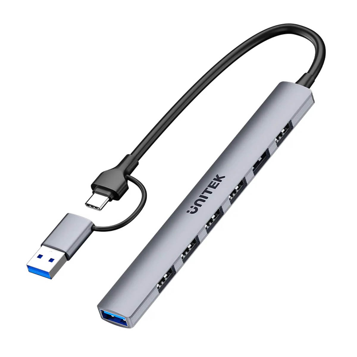 Unitek Hub USB-A/C 7w1 USB A z adapterem USB A 5 Gbps