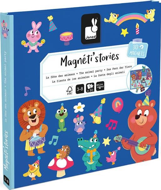 Zabawka edukacyjna,zabawki magnetyczne Janod Magneti'stories Przyjęcie w lesie