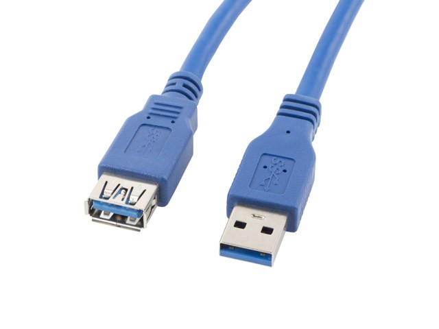 Lanbergprzedłużacz USB-A 3.0 M/F 3m niebieski