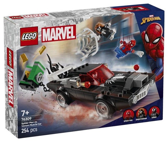 Klocki konstrukcyjne LEGO Marvel 76309 Spider-Man kontra muscle car Venoma