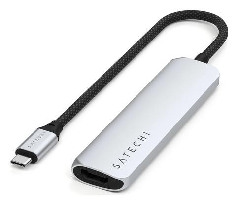Satechi 4-w-1 USB-C Slim Multiport 4K USB-C (USB-C, 4K HDMI, 2x USB-A) (srebrny)