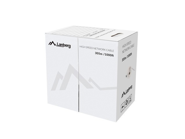 Lanberg kabel LAN UTP kat.5E 305m drut CU szary fluke passed