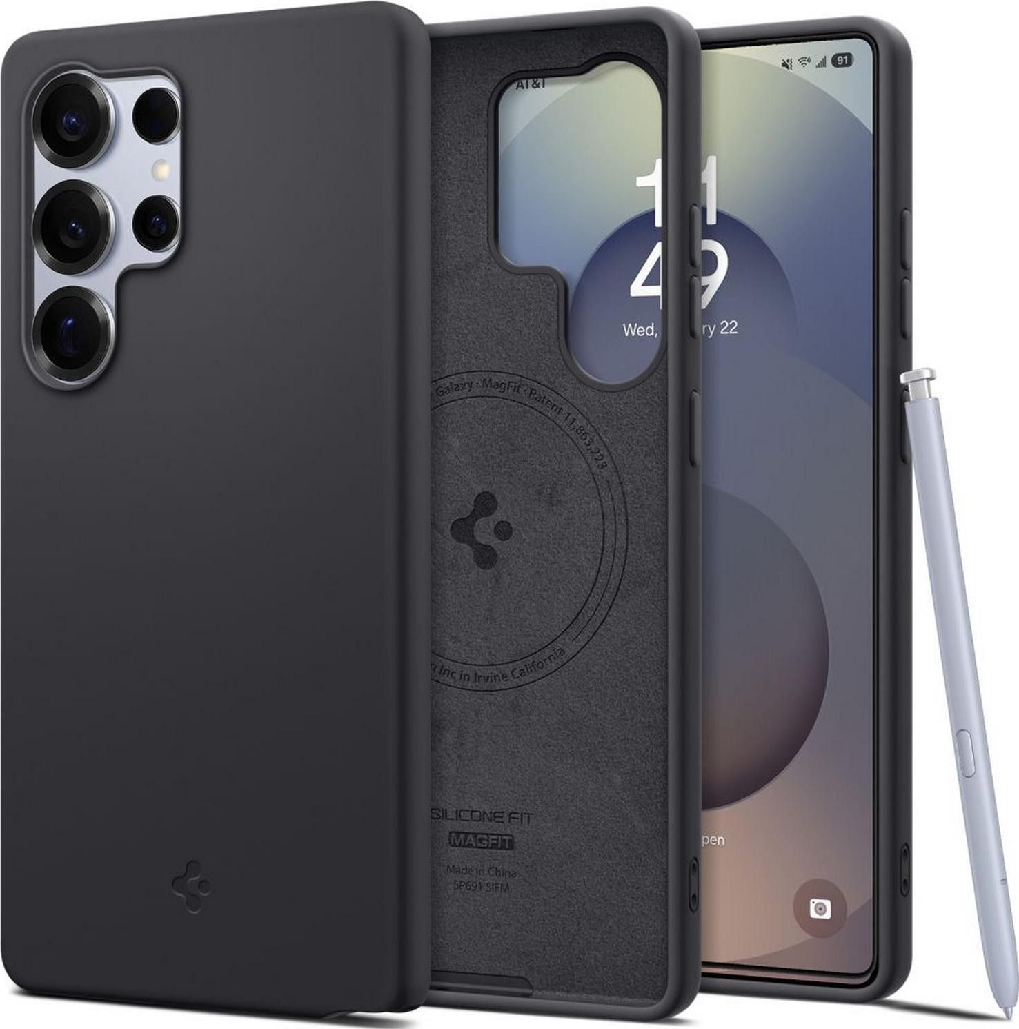 Etui typu plecki Spigen Silicone Fit Mag Magsafe Galaxy S25 Ultra black