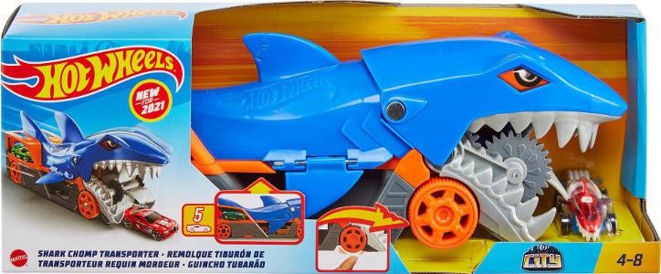 Ciężarówka,samochody Mattel Hot Wheels City Rekin Transporter