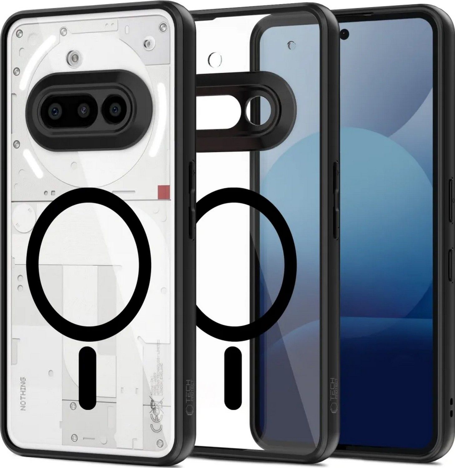 Etui typu plecki Tech-Protect Magmat Magsafe Nothing Phone 3A przezroczyty czarny