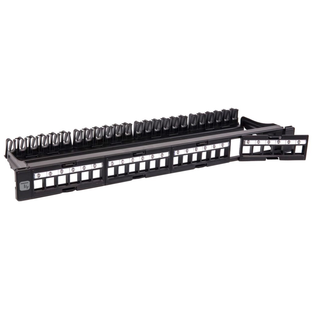Patch panel Techly 368567 Patch panel na 24 moduły Keystone, 1U, Rack 19''