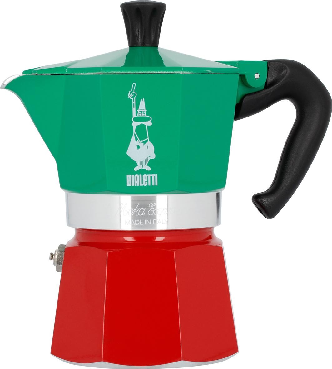 Kawiarka Bialetti Moka Express Italia 3TZ (150 ml) czerwono-zielony