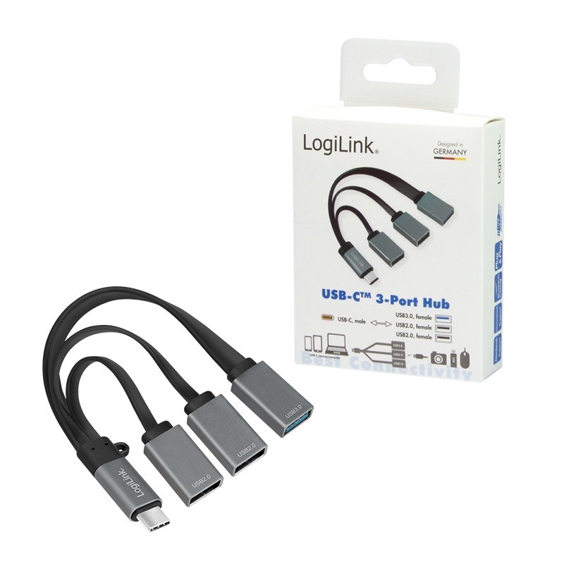 Pasywny LogiLink 3-portowy USB-C