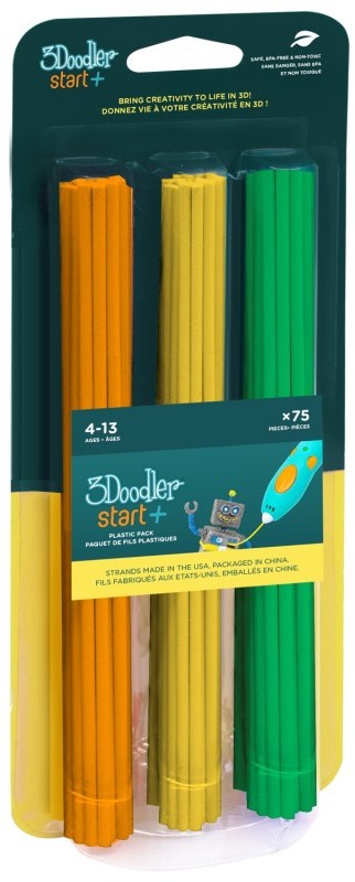 Eko 3Doodler Start Filament Eko | 2.5mm | 75 sztuk | 3 kolory Tangerine Tang/ Lemon Zest/Spring Green