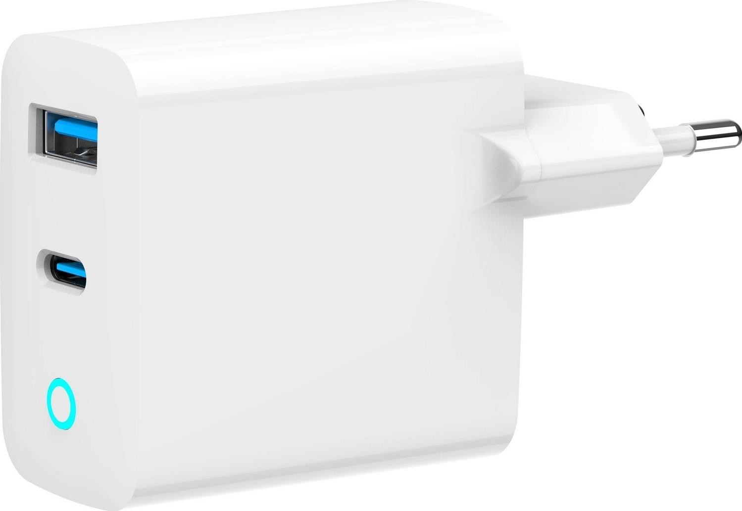 Gembird GaN 2xUSB QC3.0 Type-C 30W LED biały