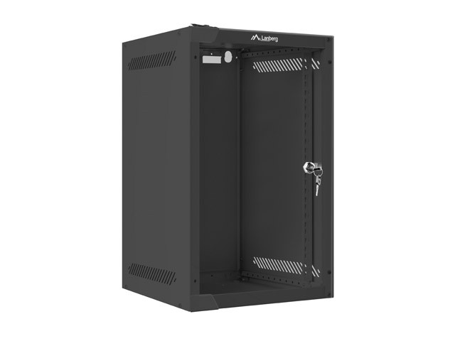 Wisząca Lanberg szafa rack wisząca 10'' 9U 280X310 czarna drzwi szklane