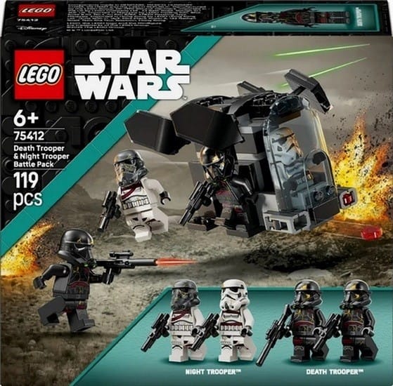 Klocki konstrukcyjne LEGO Star Wars 75412 Szturmowiec Śmierci I Nocny Szturmowiec — Zestaw Bitewny