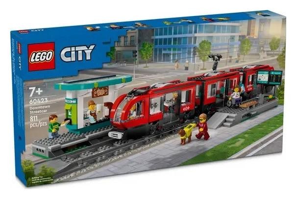 Klocki konstrukcyjne LEGO City 60423 Tramwaj miejski ze stacją