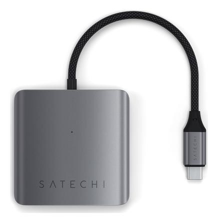 Satechi 4 Port USB-C Hub PD - aluminiowy hub USB-C (4x USB-C 10Gbps, w tym 1x 100W PD) (szary)