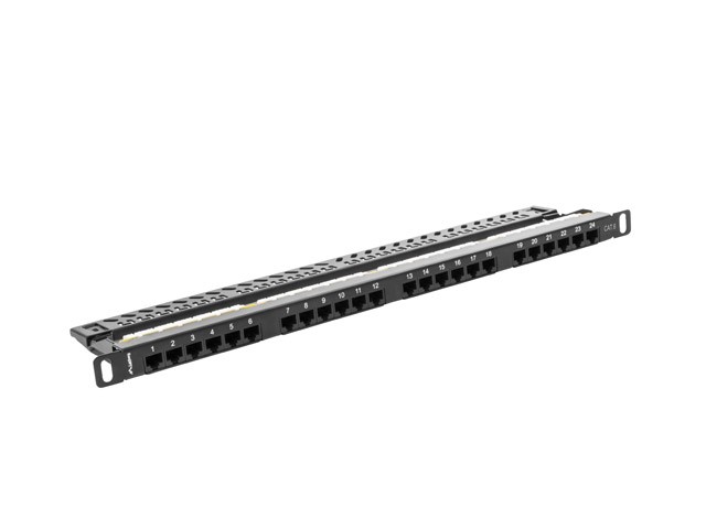 Patch panel Lanberg Patch Panel 24 port 0.5U 19'' kat.6 UTP czarny