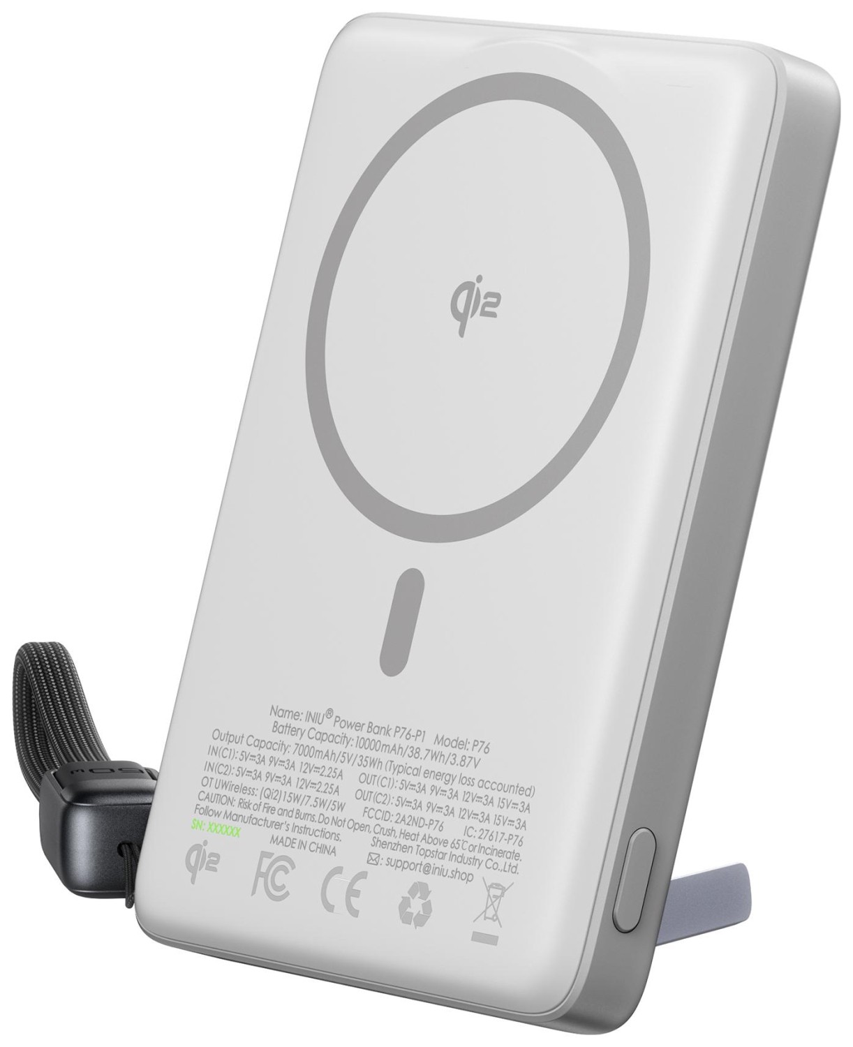 Iniu MagPro Slim 10K srebrny