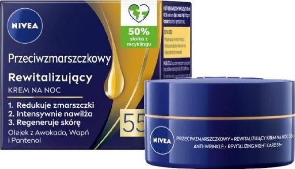 Damski Nivea Przeciwzmarszczkowy + Rewitalizujący Krem Do Twarzy Na Noc 50ml
