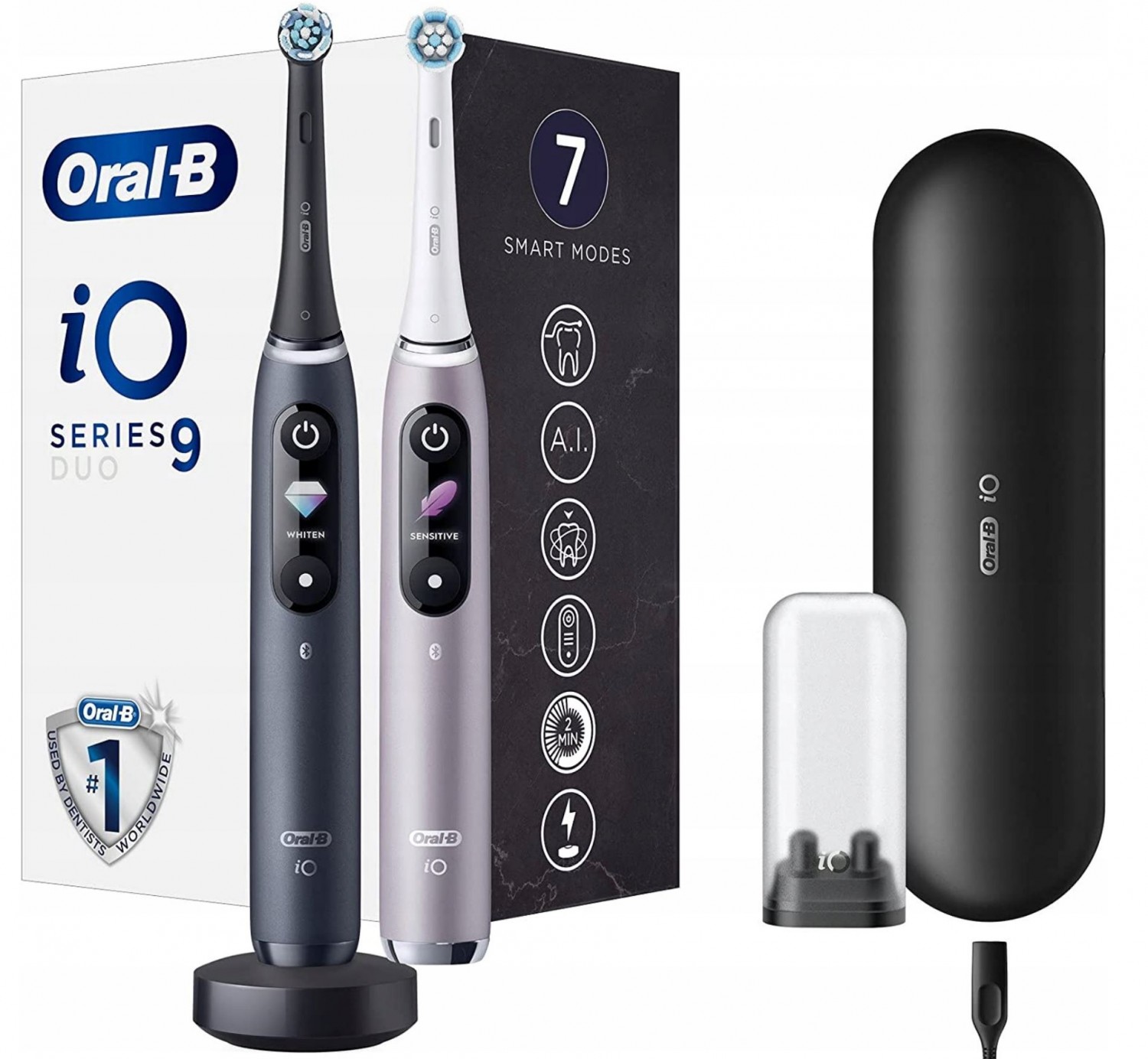 Szczoteczka magnetyczna Oral-B iO 9 Duo czarny/różowy