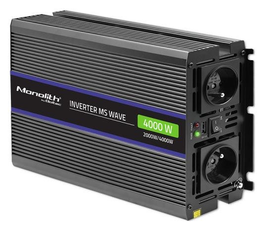 Qoltec Monolith 4000 MS Wave | 12V na 230V | 2000/4000W | USB