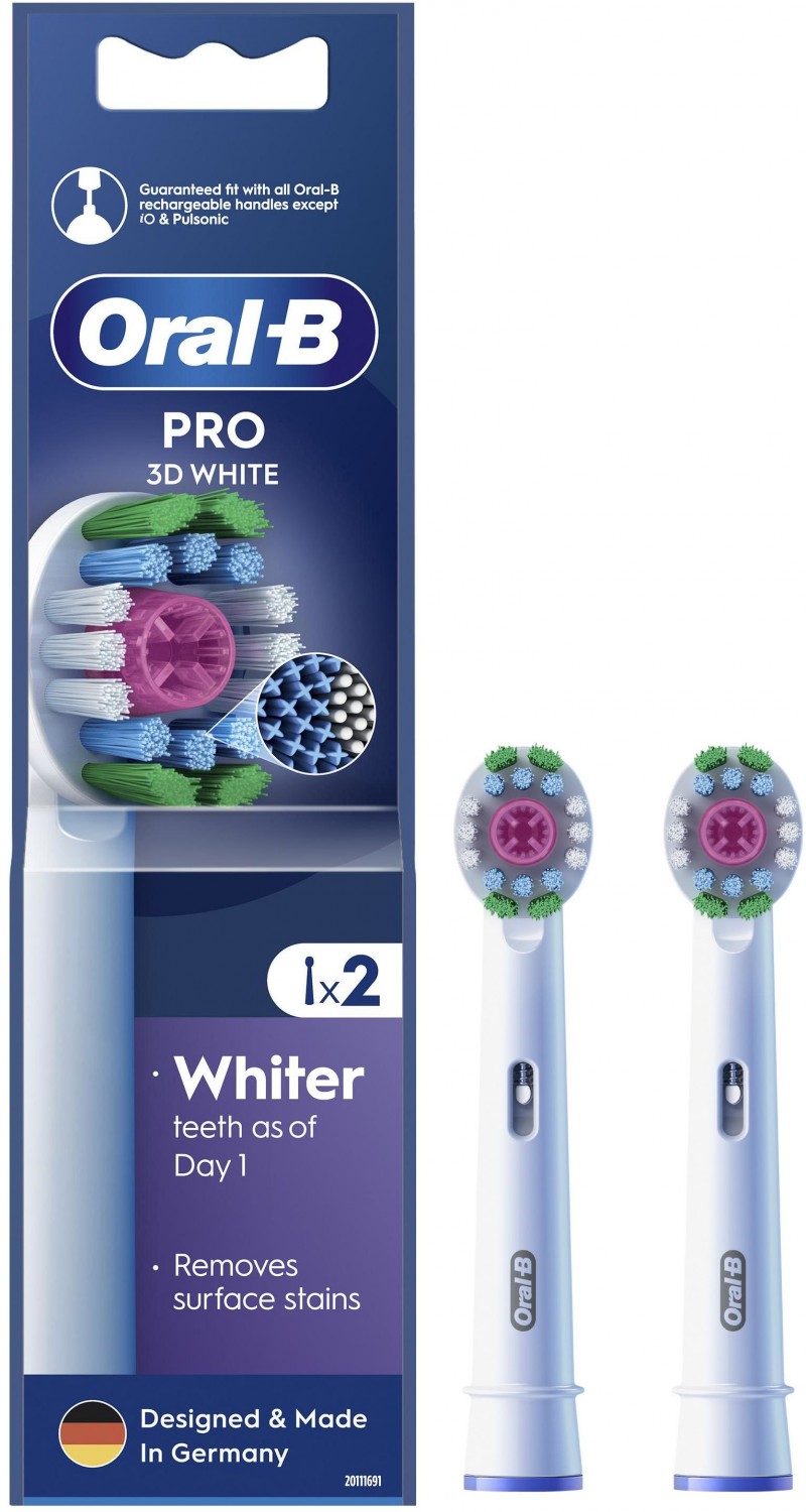 Końcówki do szczoteczek Oral-B Pro 3D White 2 szt. biały