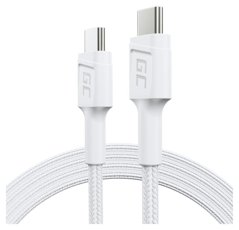 Green Cell PowerStream USB-C Typ C 30cm, Power Delivery 60W, Quick Charge 3.0 Biały