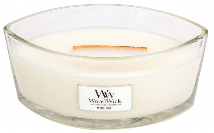 Świeczka elipsa WoodWick White Teak Elipsa 453,6g