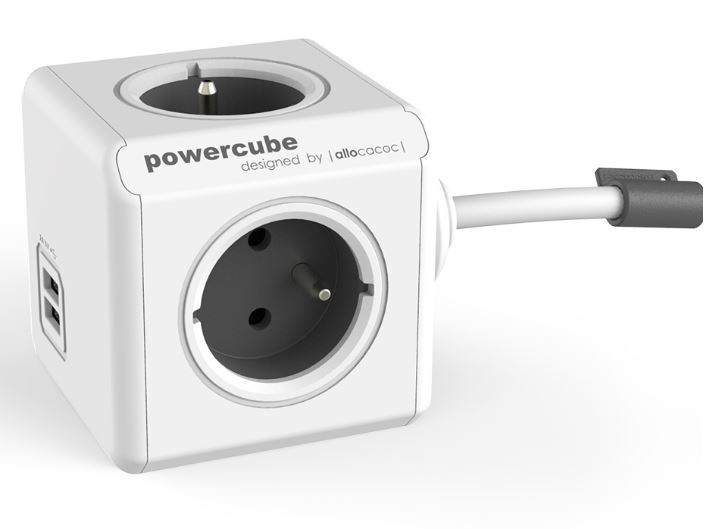 PowerCube Original 4 gniazda 2x USB 1.5m szary