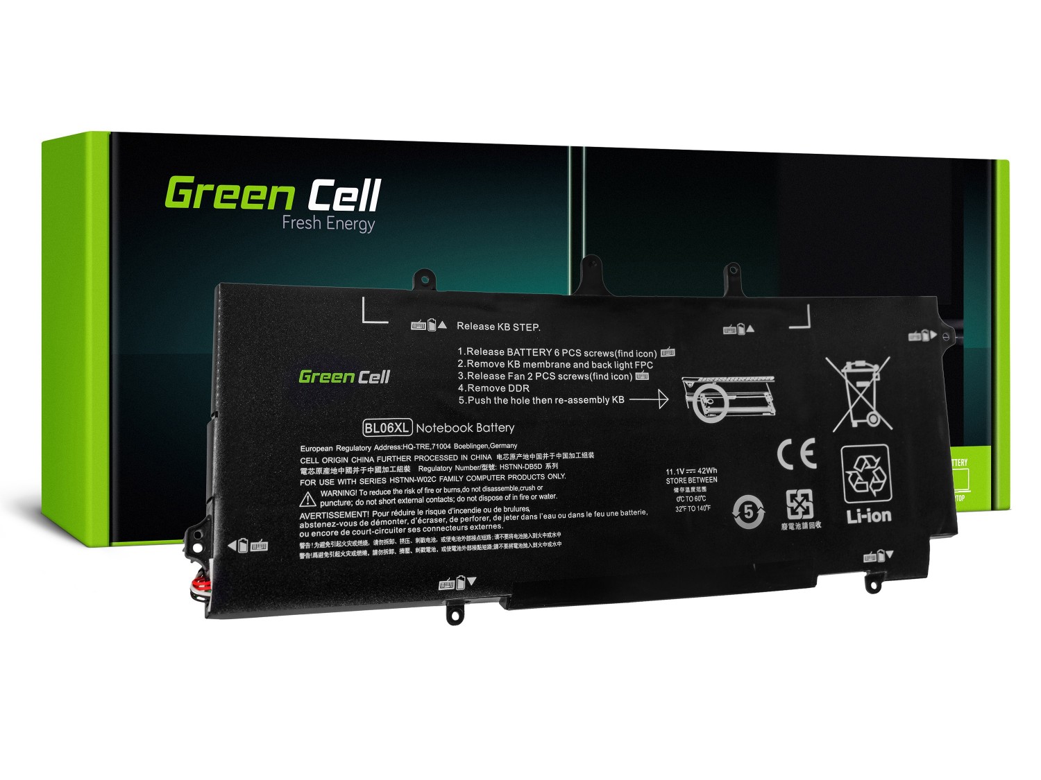Zamiennik Green Cell do HP EliteBook Folio 1040 G1 G2 / 11,1V 3100mAh