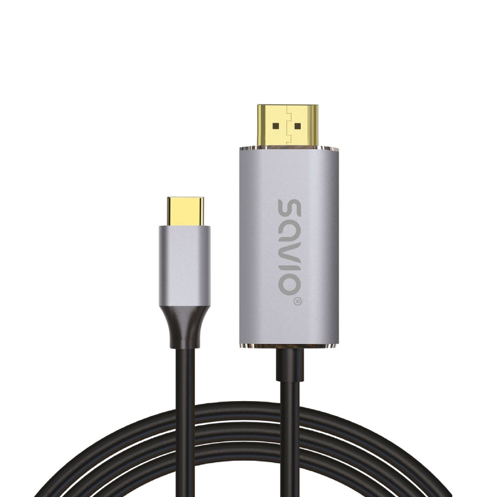 SAVIO CL-171 Kabel USB-C do HDMI v2.0b, 2m, miedź