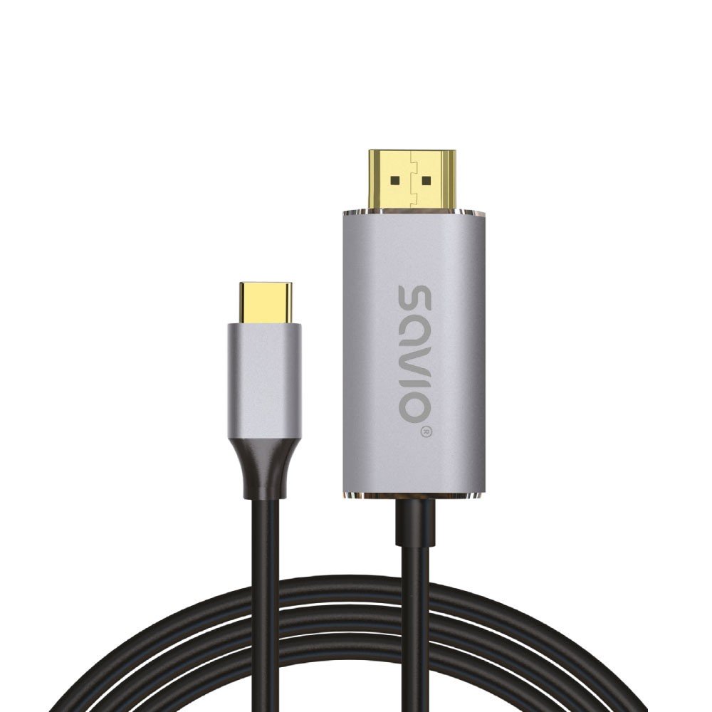 SAVIO CL-171 Kabel USB-C do HDMI v2.0b, 2m, miedź