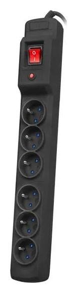 Armac Multi M6 | Listwa zasilająca | przeciwprzepięciowa, 6 gniazd, przewód 1,5m, czarna